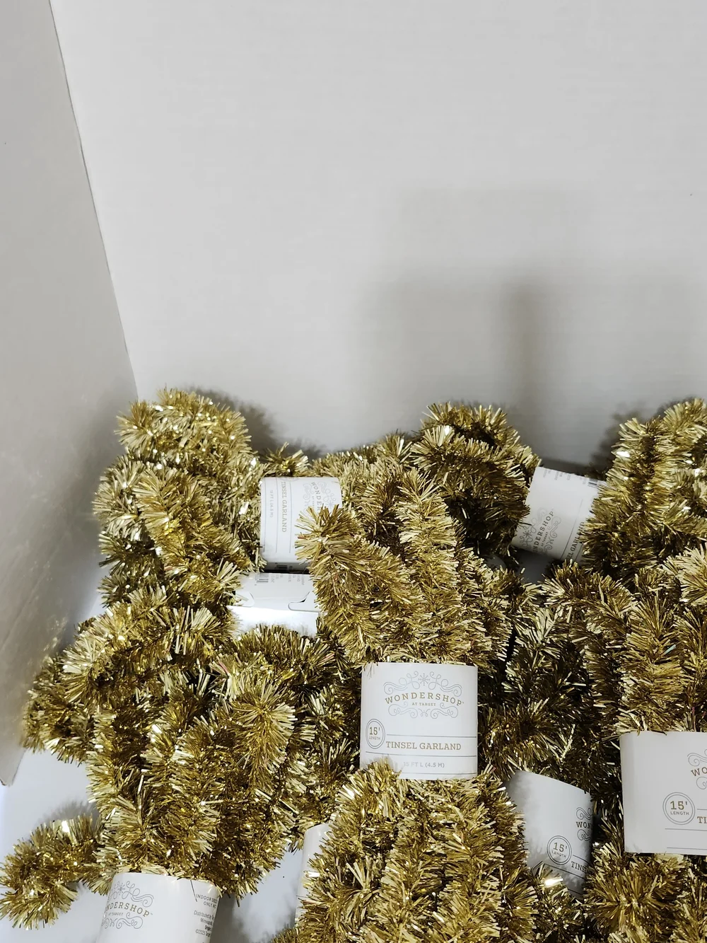 Gold Tinsel Holiday Wired Garland Crafts Gift Baskets Wreaths Decor Home Office